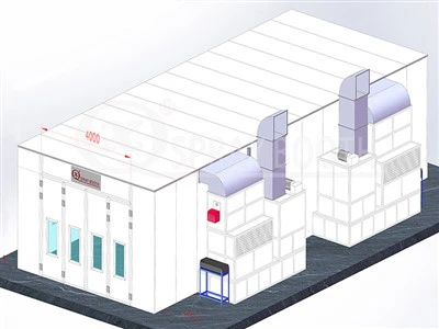 كابينة طلاء صناعية من الجانب السفلي